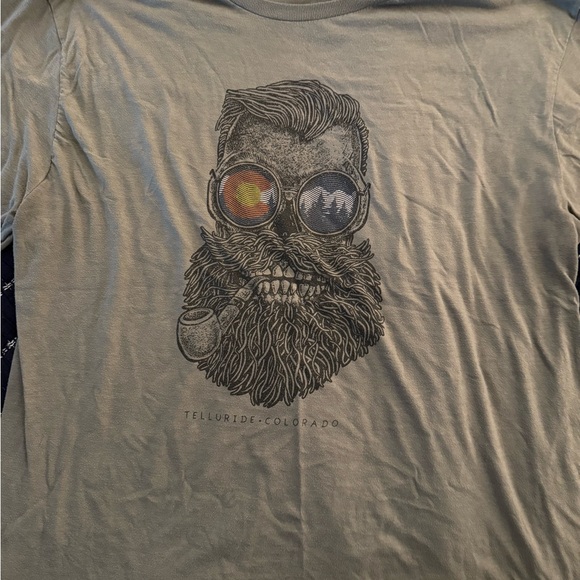 Stylish Graphic Tee with Beard Design - Gray - Picture 1 of 2